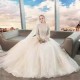 Wedding Dresses Illusion O-Neck Short Backless Sequined Beading Embroidery Tulle Lace Luxury Champagne Women Bridal Gown Wedding Dresses Illusion O-Neck Short Backless Sequined Beading Embroidery Tulle Lace Luxury Champagne Women Bridal Gown