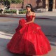 Red Sparkly Sequined Appliques Ruffles Ball Gown Quinceanera Dresses Sweetheart Off The Shoulder Sweet 15 Prom Party Dress Red Sparkly Sequined Appliques Ruffles Ball Gown Quinceanera Dresses Sweetheart Off The Shoulder Sweet 15 Prom Party Dress