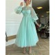 Short Evening Dress Dot Tulle Tea Length Prom Dresses Puffy Long Sleeve Wedding/Party Dress Short Evening Dress Dot Tulle Tea Length Prom Dresses Puffy Long Sleeve Wedding/Party Dress