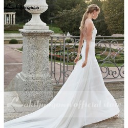 lakshmigown Country Wedding Dresses Boho Chiffon White Ivory Plus Size Bride Gown suknia ślubna Vestidos de Nova
