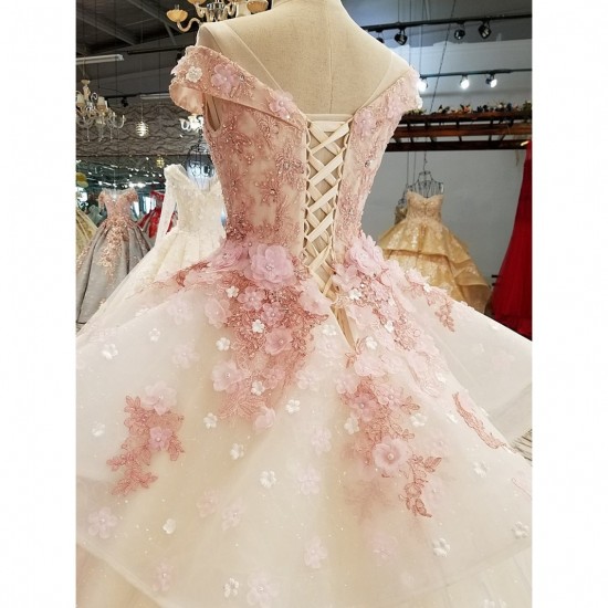 Light Pink Quinceanera Dress 2021 V-neck Cap Sleeves 3D Flower Lace Up Party Princess Sweet 16 Ball Gown Vestidos De 15 Años Light Pink Quinceanera Dress 2021 V-neck Cap Sleeves 3D Flower Lace Up Party Princess Sweet 16 Ball Gown Vestidos De 15 Años