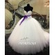 Imported China Cheap Wedding Dress Purple Sash Plus Size Wedding Gowns Lace Puffy Floor Length Bride Dresses Vestido Branco Imported China Cheap Wedding Dress Purple Sash Plus Size Wedding Gowns Lace Puffy Floor Length Bride Dresses Vestido Branco