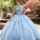 Light Sky Blue Quinceanera Dresses O-Neck Lace Beads Sequins Backless Princess Party Sweet 16 Ball Gown Vestidos De 15 Años Light Sky Blue Quinceanera Dresses O-Neck Lace Beads Sequins Backless Princess Party Sweet 16 Ball Gown Vestidos De 15 Años