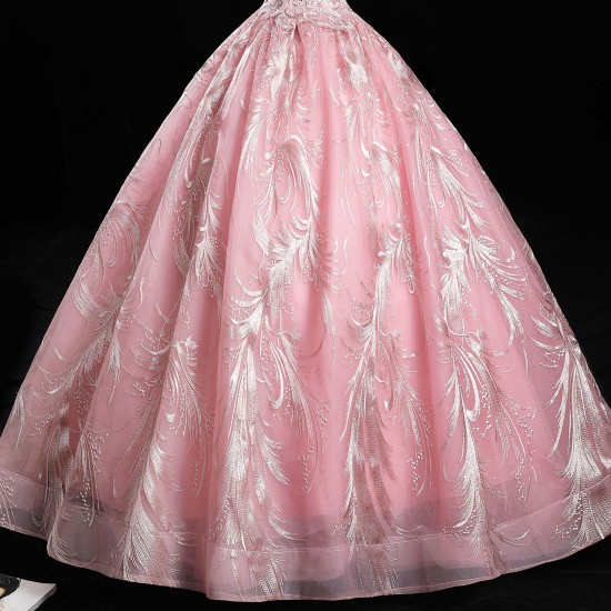 Party Dress Pink Quinceanera Dresses Classic Puff Sleeve Luxury Lace Ball Gown Elegant Pearl Beaded Prom Dress Party Dress Pink Quinceanera Dresses Classic Puff Sleeve Luxury Lace Ball Gown Elegant Pearl Beaded Prom Dress