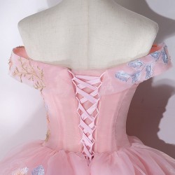 Pink Quinceanera Dresses 2021 Party Dress Off The Shoulder Luxury Lace Prom Dress Classic Ball Gown Customize Vestidos