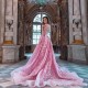 Stunning Pink Appliques Beads Evening Gown Prom Removable Train Backless Robe De Soiree Vestidos De Fiesta Noche Custom Made Stunning Pink Appliques Beads Evening Gown Prom Removable Train Backless Robe De Soiree Vestidos De Fiesta Noche Custom Made