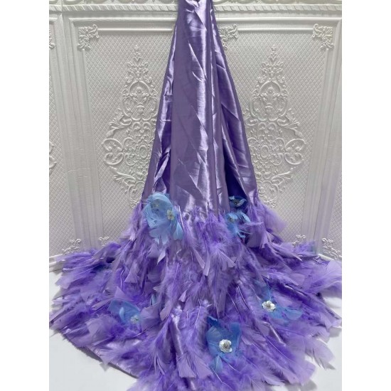 Grey Purple Pink Gold Blue Wine Red Lace Fabric with Chiffon lace African Satin Fabric Silk Material For Women Dress 5 yards