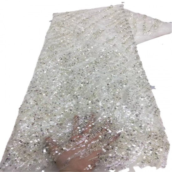 2021 African Sequins Lace Fabric Handmade Sequin Lace Fabric Embroidery French Lace Fabrics For Wedding Evening Party Dress 2021 African Sequins Lace Fabric Handmade Sequin Lace Fabric Embroidery French Lace Fabrics For Wedding Evening Party Dress