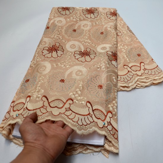 5 Yards High quality grey African swiss voile lace for wedding clothes 100% Cotton lace fabric with stones--P893718 5 Yards High quality grey African swiss voile lace for wedding clothes 100% Cotton lace fabric with stones--P893718