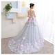 2021 New Dream Blue Gray Flower Quinceanera Dresses Long Tail Ball Gown Prom Dress Short Sleeve Applique 2021 New Dream Blue Gray Flower Quinceanera Dresses Long Tail Ball Gown Prom Dress Short Sleeve Applique