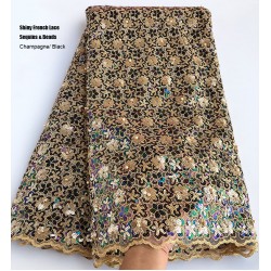 All sequins Top Class floral French Lace African Tulle Lace Unique Mesh Fabric with Beads Beautiful Nigerian