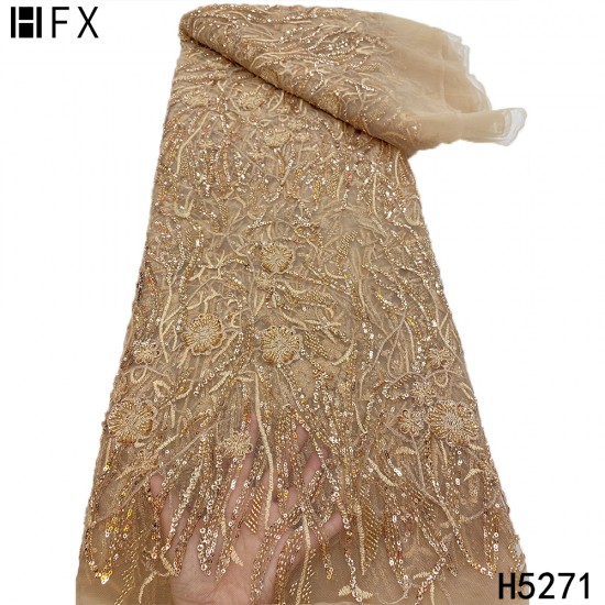 HFX Black High-End Latest Tulle Lace Fabric With Beads Luxury Evening Dress Sequins Embroidery French Lace Fabric 2021 F5271 HFX Black High-End Latest Tulle Lace Fabric With Beads Luxury Evening Dress Sequins Embroidery French Lace Fabric 2021 F5271