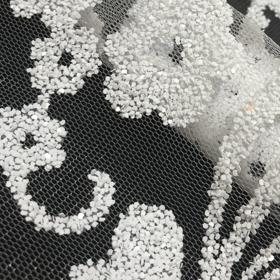 Fashion Retro Hollow Out Mesh Tulle African Net Lace French Sequin Fabric 5 Yards for Sewing White Party Dress Fashion Retro Hollow Out Mesh Tulle African Net Lace French Sequin Fabric 5 Yards for Sewing White Party Dress