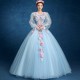V-neck Quinceanera Dresses Long Sleeve Hand Flower Boho Wedding Party Dress Blue Gala Gowns Vestido De 15 Anos De Debutante V-neck Quinceanera Dresses Long Sleeve Hand Flower Boho Wedding Party Dress Blue Gala Gowns Vestido De 15 Anos De Debutante