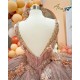 Coffee Beaded Quinceanera Dresses Sexy Spaghetti Neck Appliqued 3D Floral Sweet 16 Princess Ball Gown Pageant Gowns vestido Coffee Beaded Quinceanera Dresses Sexy Spaghetti Neck Appliqued 3D Floral Sweet 16 Princess Ball Gown Pageant Gowns vestido