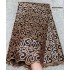 5 yards Soft coffee Handcut African Organza lace Fabric with sequins Nigerian Ghana occasional sewing wear high quality