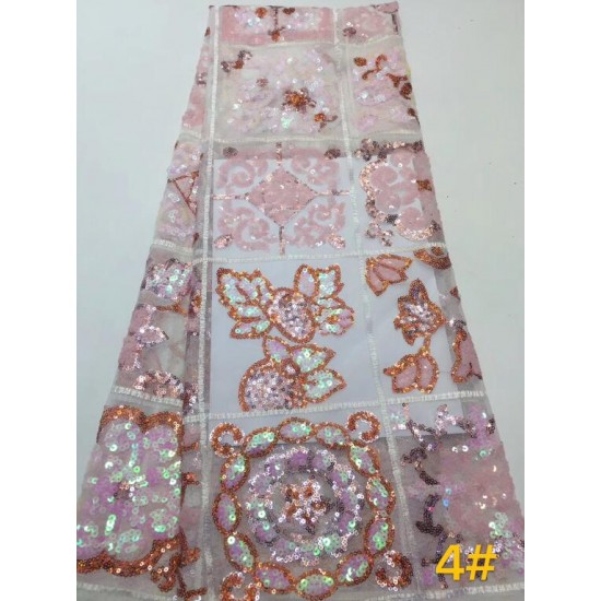 fashionable tulle embroidery french net lace fabric Cyndi-7.3512 with beads for party dress fashionable tulle embroidery french net lace fabric Cyndi-7.3512 with beads for party dress