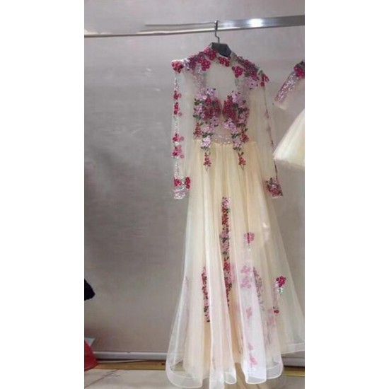 Saudi Arabia Floral Flowers Evening Dress 2021 Vestido De Noiva Formal Appliques Long Sleeve Mother And Daughter Prom Dresses Saudi Arabia Floral Flowers Evening Dress 2021 Vestido De Noiva Formal Appliques Long Sleeve Mother And Daughter Prom Dresses
