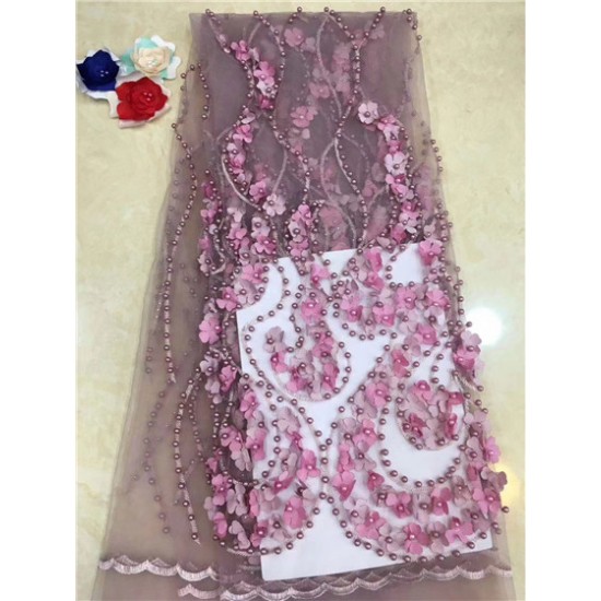 New design 3D flowers African Lace Fabric With bead Embroidery Mesh Tulle Lace Fabric For Wedding BZL-12.199 New design 3D flowers African Lace Fabric With bead Embroidery Mesh Tulle Lace Fabric For Wedding BZL-12.199