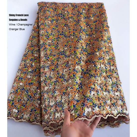 All sequins Top Class floral French Lace African Tulle Lace Unique Mesh Fabric with Beads Beautiful Nigerian All sequins Top Class floral French Lace African Tulle Lace Unique Mesh Fabric with Beads Beautiful Nigerian
