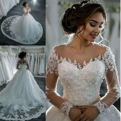 Wedding Dresses 2020, Wedding Dress With Cut In To Elegant Suknia Slubna, Tulle Wedding Dress With Beaded Appliques, Princess