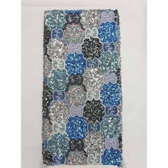 African lace high quality lace fabric 5 yards 2021 latest French fashion color sequined lace fabric HS-033 African lace high quality lace fabric 5 yards 2021 latest French fashion color sequined lace fabric HS-033