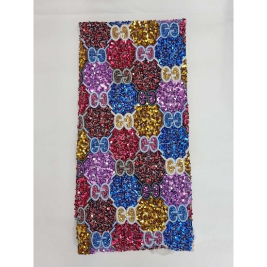 African lace high quality lace fabric 5 yards 2021 latest French fashion color sequined lace fabric HS-033 African lace high quality lace fabric 5 yards 2021 latest French fashion color sequined lace fabric HS-033