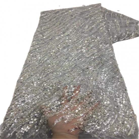 2021 African Sequins Lace Fabric Handmade Sequin Lace Fabric Embroidery French Lace Fabrics For Wedding Evening Party Dress 2021 African Sequins Lace Fabric Handmade Sequin Lace Fabric Embroidery French Lace Fabrics For Wedding Evening Party Dress
