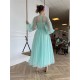 Short Evening Dress Dot Tulle Tea Length Prom Dresses Puffy Long Sleeve Wedding/Party Dress Short Evening Dress Dot Tulle Tea Length Prom Dresses Puffy Long Sleeve Wedding/Party Dress