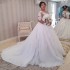Plus size Lace Appliques Wedding Dresses Long Sleeves Lace Up Back Wedding Gowns Bride Dresses robe de mariee