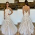 Lace Mermaid Prom Dresses Spaghetti Straps Corset Back Appliques Arabic Evening Runway Dresses Sweep Train Vestidos De Fiesta