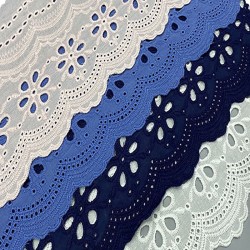 21CM Hot Sale Embroidery Cotton Lace Trim Ribbon for Handmade Cloth Border Guipure Webbing