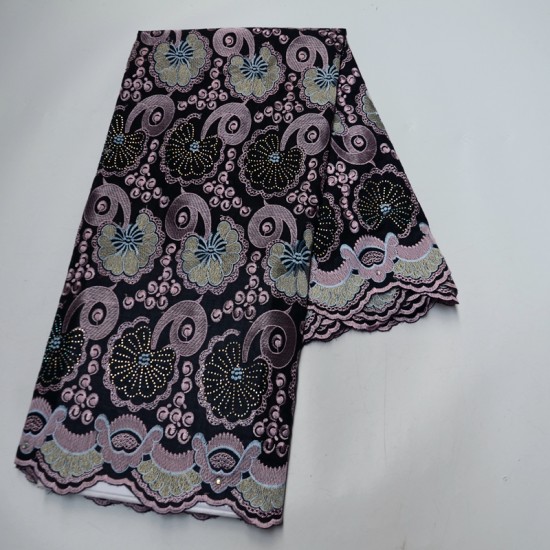 5 Yards High quality African Swiss Voile Lace for wedding clothes 100% Cotton Fabric with stones--P893714 5 Yards High quality African Swiss Voile Lace for wedding clothes 100% Cotton Fabric with stones--P893714