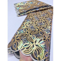 XIYA Luxury Handcut Hole Heavy sequins African Lace Fabric 2021 High Quality Nigerian Women Party Embroidery Lace Fabric