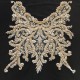 Gold Rhinestone bead applique, heavy bead handmade rhinestone applique for bridal sash, bridal headpiece, one piece Gold Rhinestone bead applique, heavy bead handmade rhinestone applique for bridal sash, bridal headpiece, one piece