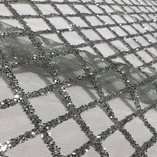 Fashion Plaid African Net Lace Guipure Silver Glitter French Sequin Fabric for Sewing Clothes Soft Voile Tulle Mesh Fashion Plaid African Net Lace Guipure Silver Glitter French Sequin Fabric for Sewing Clothes Soft Voile Tulle Mesh