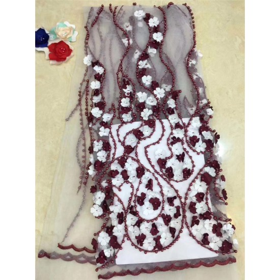 New design 3D flowers African Lace Fabric With bead Embroidery Mesh Tulle Lace Fabric For Wedding BZL-12.199 New design 3D flowers African Lace Fabric With bead Embroidery Mesh Tulle Lace Fabric For Wedding BZL-12.199