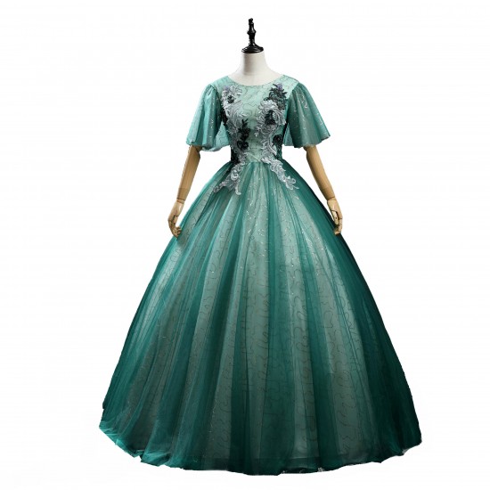 Green Quinceanera Dress 2021 Short Bat Sleeve Party Dress Luxury Lace Ball Gown Vintage Homecoming Dresses Vestidos Green Quinceanera Dress 2021 Short Bat Sleeve Party Dress Luxury Lace Ball Gown Vintage Homecoming Dresses Vestidos