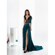 Dark Green Evening Dresses Deep V Neck Beads High Side Split Women Receiption Gowns Custom Made Sexy Prom Dress Dark Green Evening Dresses Deep V Neck Beads High Side Split Women Receiption Gowns Custom Made Sexy Prom Dress