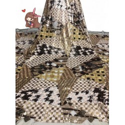 embroiderd lace fabric DiuDiu-10.4701 with sequins beautiful Nigerian sequins lace fabric for party dress