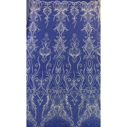 White Embroidery African Mesh Lace Fabric Handmade Lace Fabric Flower Pattern Beaded Lace Fabric Is Nigerian Net Lace ZX4649
