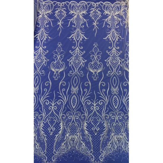 White Embroidery African Mesh Lace Fabric Handmade Lace Fabric Flower Pattern Beaded Lace Fabric Is Nigerian Net Lace ZX4649 White Embroidery African Mesh Lace Fabric Handmade Lace Fabric Flower Pattern Beaded Lace Fabric Is Nigerian Net Lace ZX4649