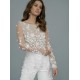 Romantic Wedding Jumpsuit with Long Train 3D Floral Appliques Lace Long Sleeves Outfit Reception Gowns Bridal Pant Suit Romantic Wedding Jumpsuit with Long Train 3D Floral Appliques Lace Long Sleeves Outfit Reception Gowns Bridal Pant Suit