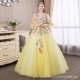 V-neck Quinceanera Dresses Long Sleeve Hand Flower Boho Wedding Party Dress Blue Gala Gowns Vestido De 15 Anos De Debutante V-neck Quinceanera Dresses Long Sleeve Hand Flower Boho Wedding Party Dress Blue Gala Gowns Vestido De 15 Anos De Debutante
