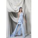 Sky Blue Prom Jumpsuit with Long Train One Shoulder Elegant Evening Dresses Ruffles Customize Vestidos Formal Robe De Soirée Sky Blue Prom Jumpsuit with Long Train One Shoulder Elegant Evening Dresses Ruffles Customize Vestidos Formal Robe De Soirée