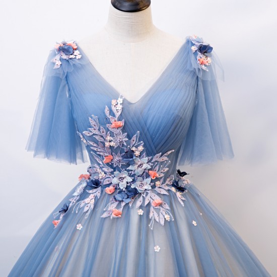 Fashion V-neck Quinceanera Dresses Vestidos Quinceanera 2021 Tulle Lace Appliques Flower Princess Gowns For Graduation Party Fashion V-neck Quinceanera Dresses Vestidos Quinceanera 2021 Tulle Lace Appliques Flower Princess Gowns For Graduation Party