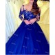 Royal Blue Long Sleeve Quinceanera Dresses With Lace Elegant Backless Princess Birthday Formal Prom Dresses robe de soirée Royal Blue Long Sleeve Quinceanera Dresses With Lace Elegant Backless Princess Birthday Formal Prom Dresses robe de soirée