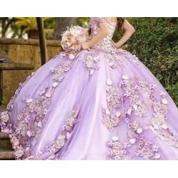 Purple Off Shoulder Beads Quinceanera Dresses Ball Gown Sweet 16 Year Princess Dresses For 15 Years vestidos de 15 años anos