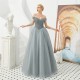 Off Shoulder A-Line Prom Dresses Beading Tulle Floor Length Custom Made Lace Up Back Women Evening Party Gowns Plus Size Off Shoulder A-Line Prom Dresses Beading Tulle Floor Length Custom Made Lace Up Back Women Evening Party Gowns Plus Size