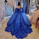 2021 Princess Arabic Royal Blue Quinceanera Dresses Lace Applique Beaded Sweetheart Prom Dresses Lace-up 16 Party Dress 2021 Princess Arabic Royal Blue Quinceanera Dresses Lace Applique Beaded Sweetheart Prom Dresses Lace-up 16 Party Dress
